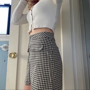 Urban outfitters black and cream checkered skirt